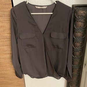 Zara Washable Silk Cross-Front Top